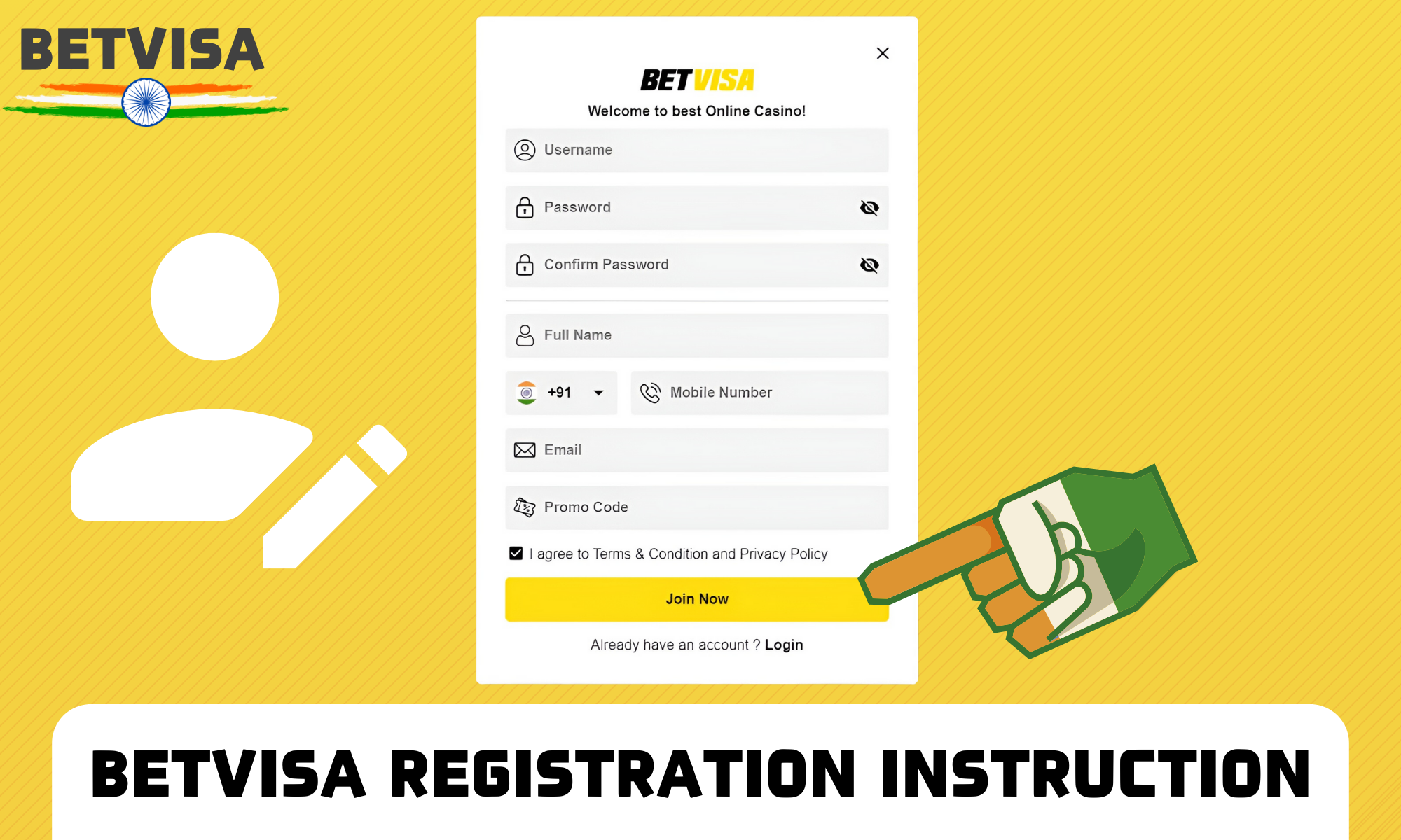 Detailed instructions on how to register with Betvisa