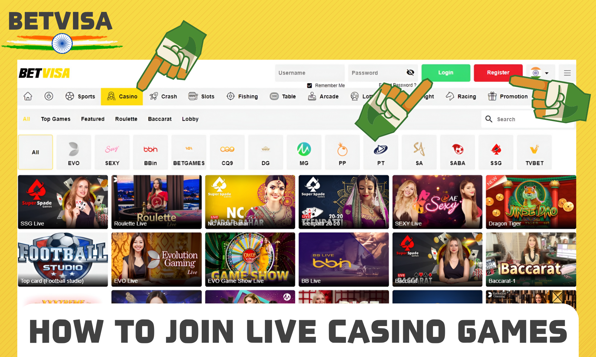 Detailed instructions on how to start playing Betvisa online games