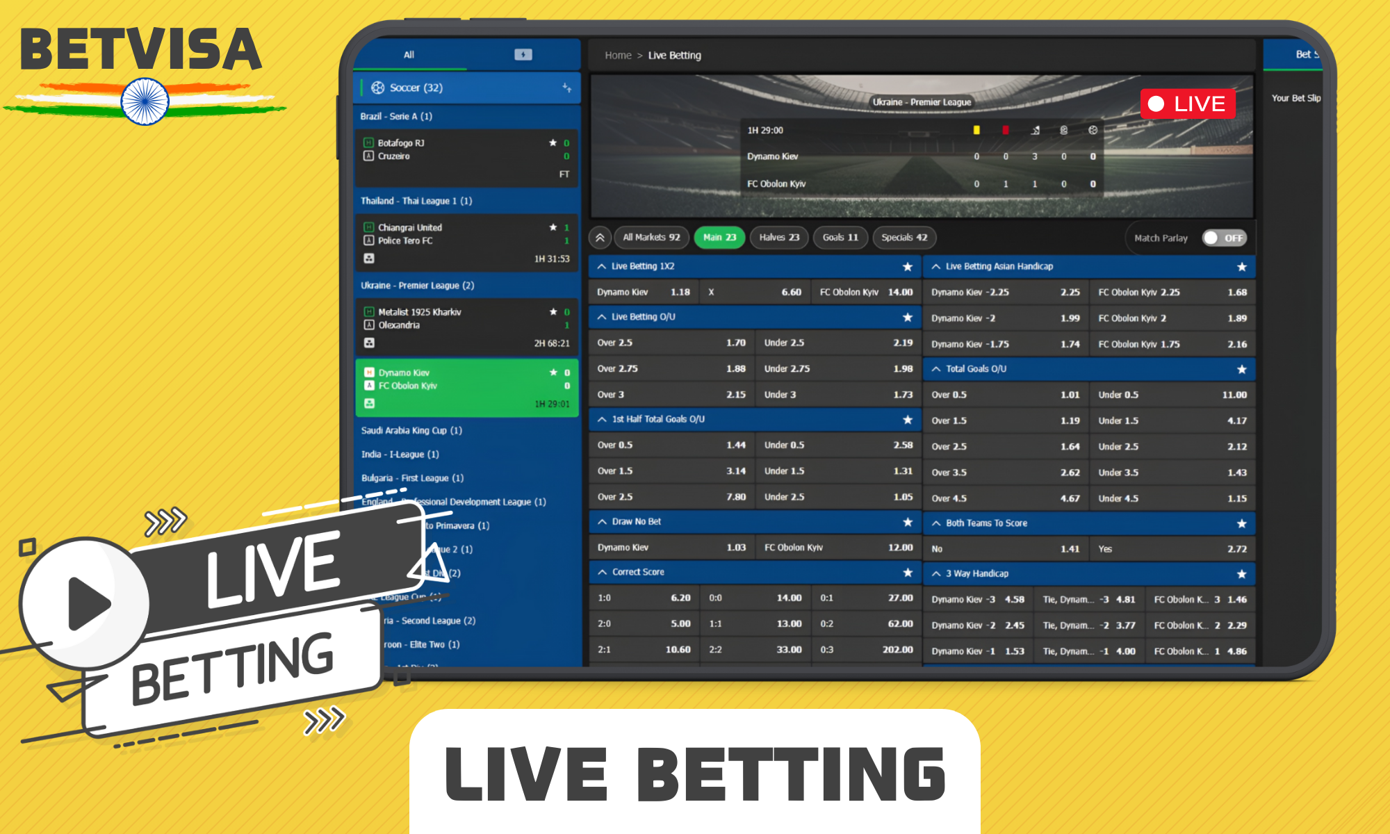 Betvisa you can place bets directly during a sports or eSports match
