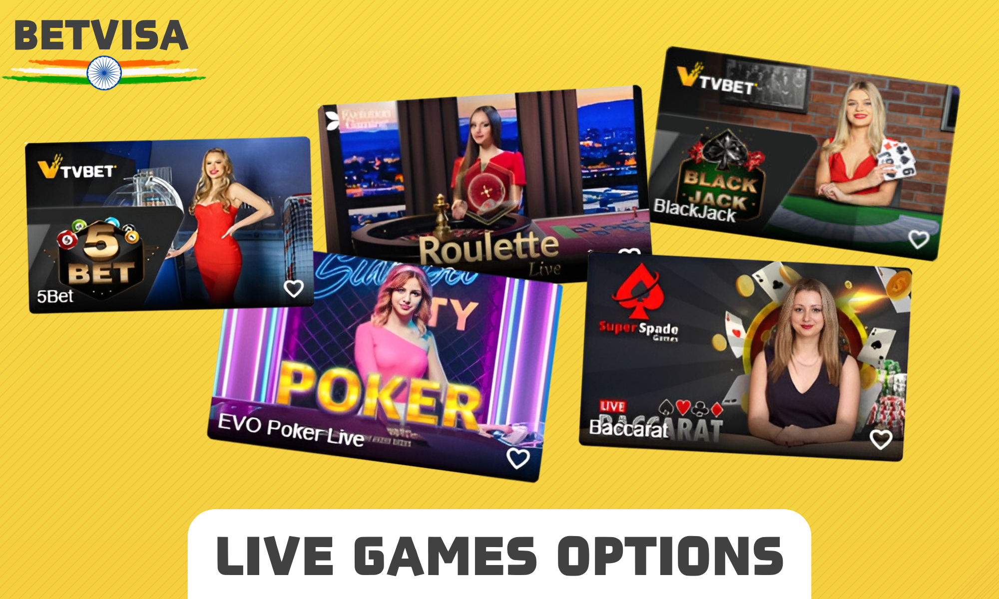 Betvisa live casino offers a variety of real-time gaming options