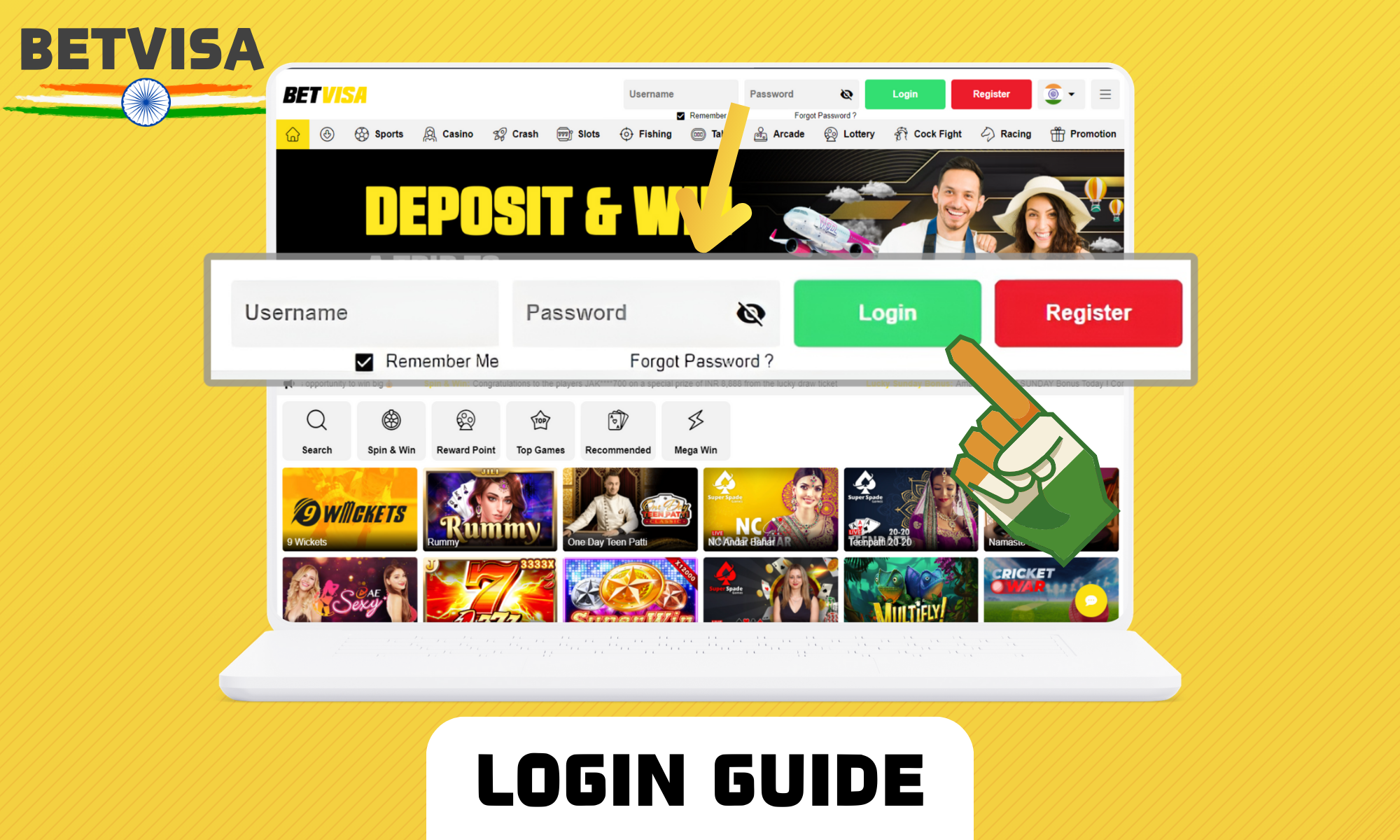 How to log in to your Betvisa account
