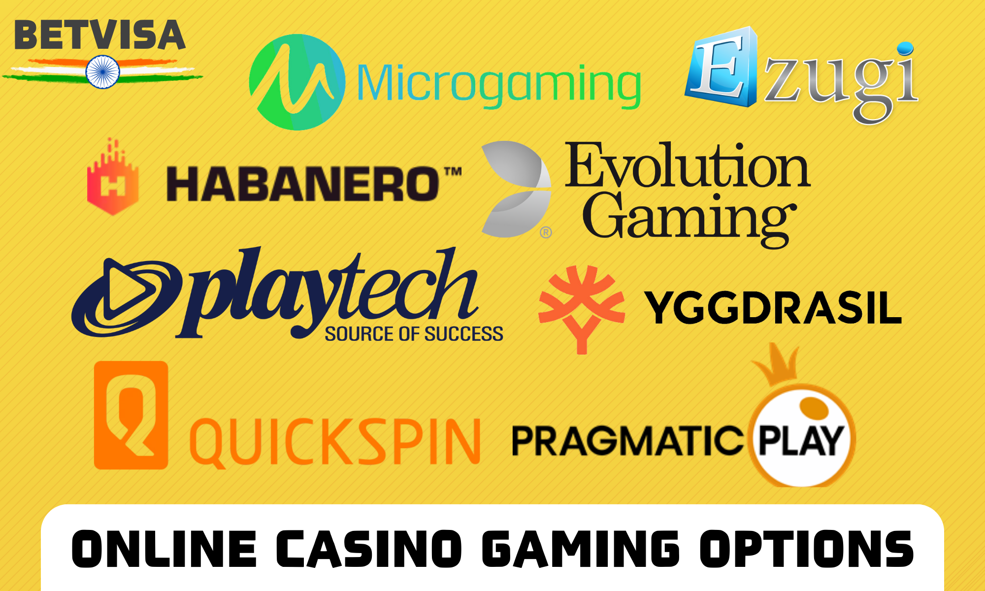 Top game providers available at Betvisa