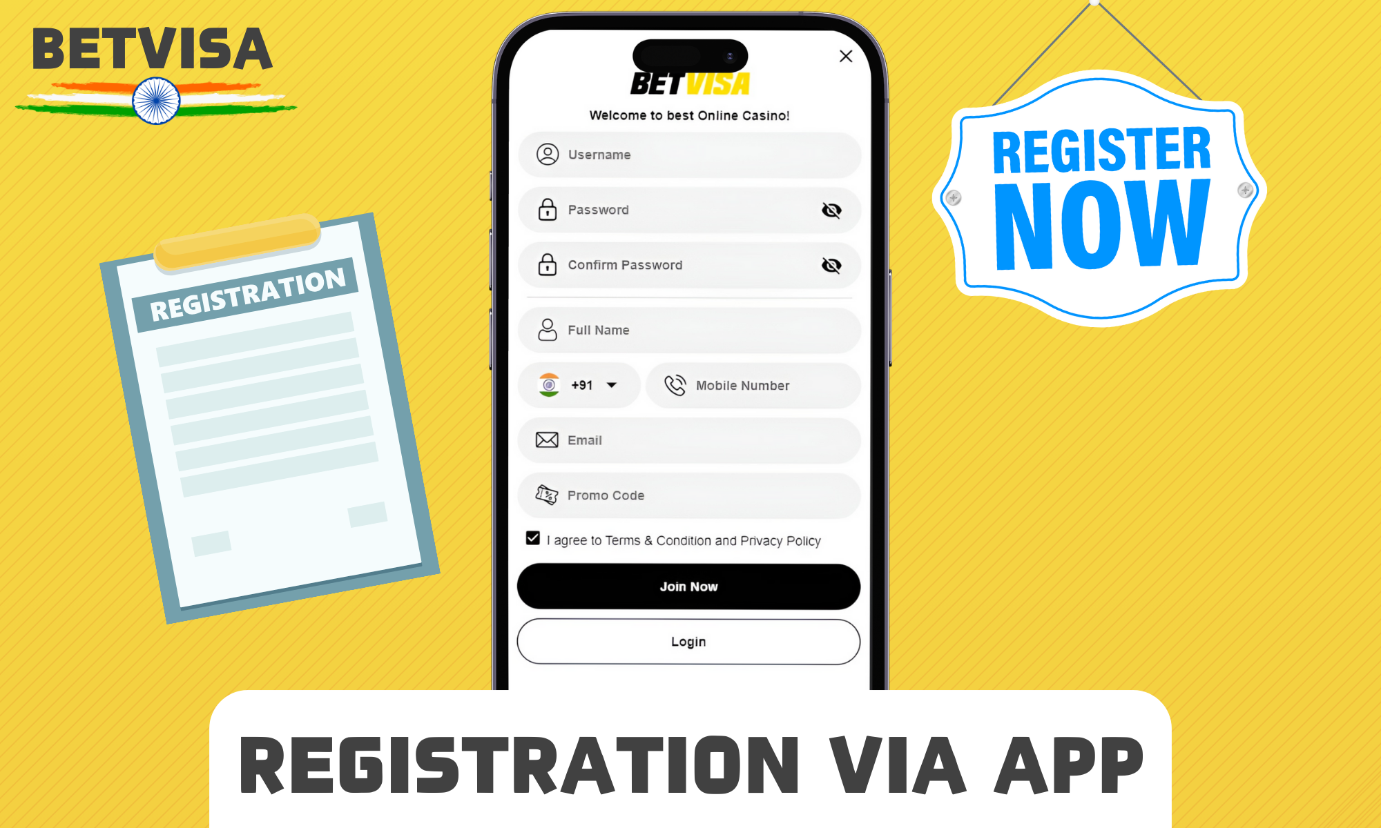 Step-by-step registration in the Betvisa app