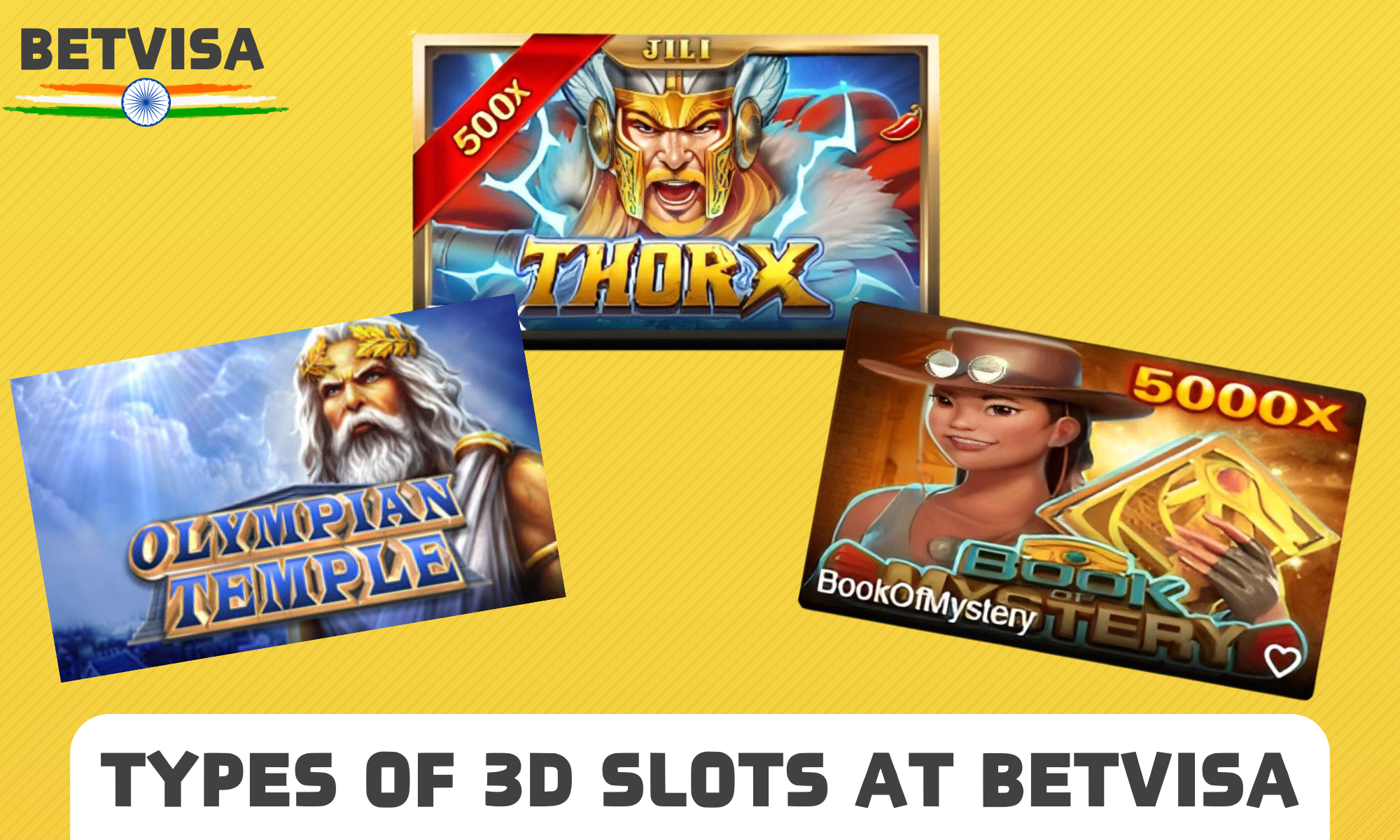 List of types of 3D slots available at Betvisa