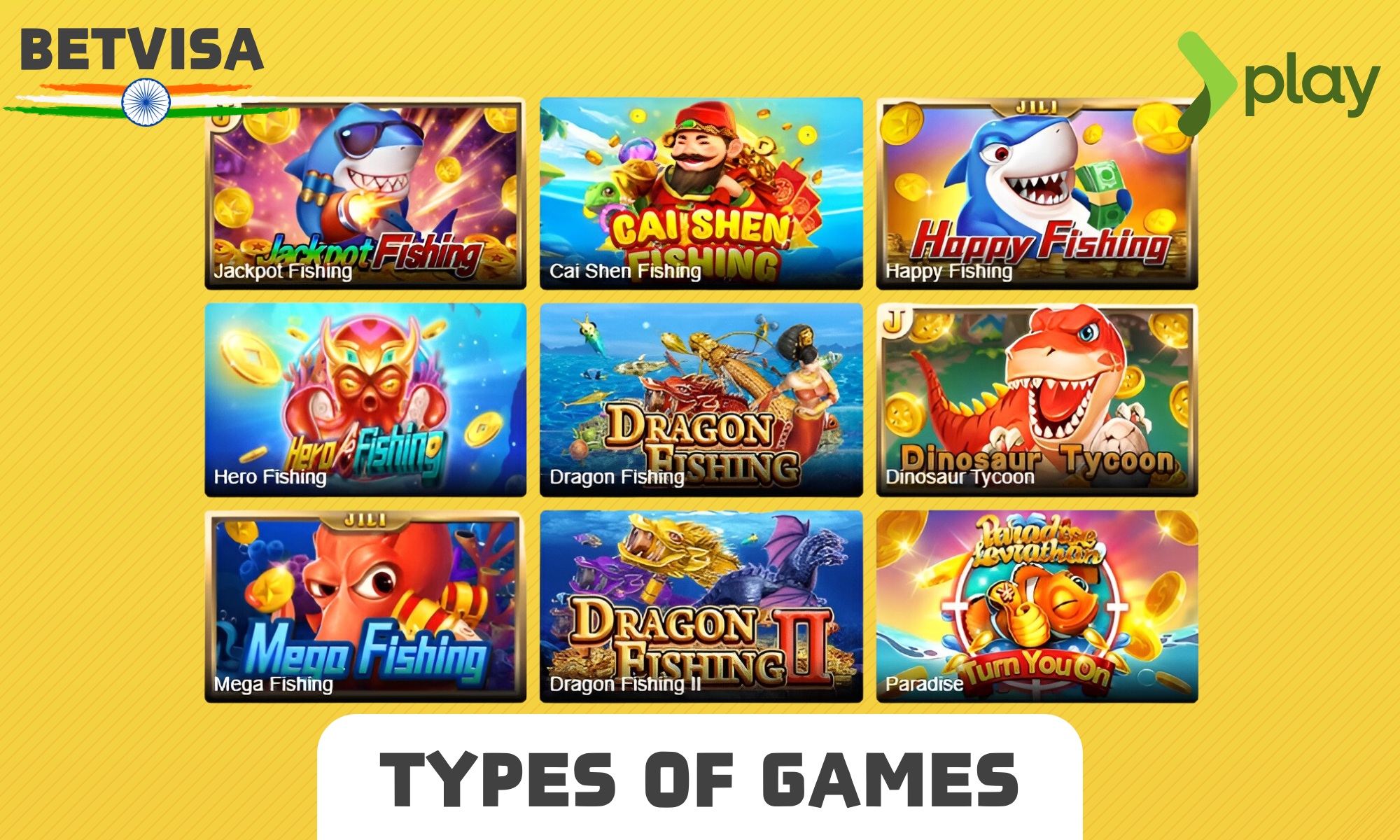 A wide range of styles and themes in the fishing games category at Betvisa