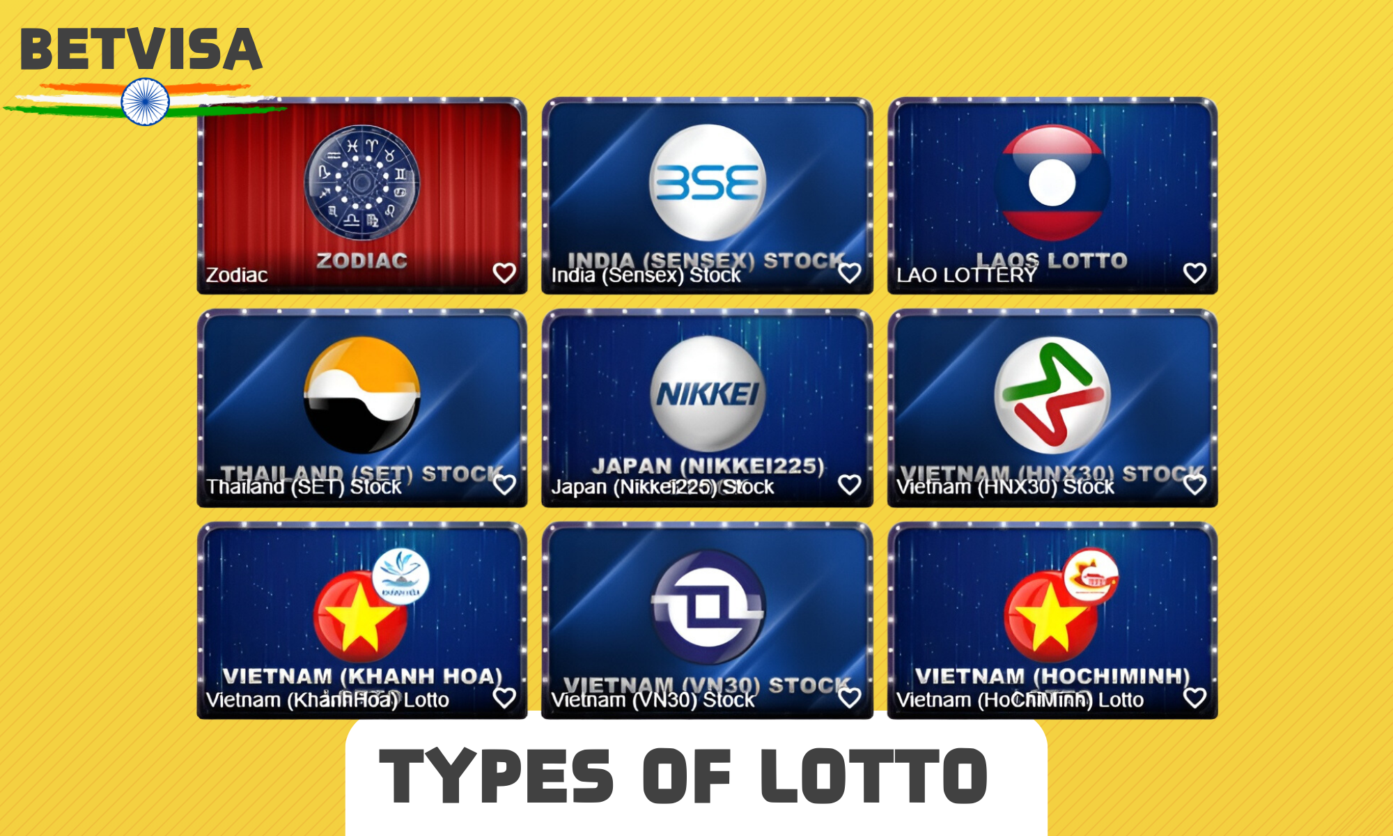 Betvisa offers many types of lotteries