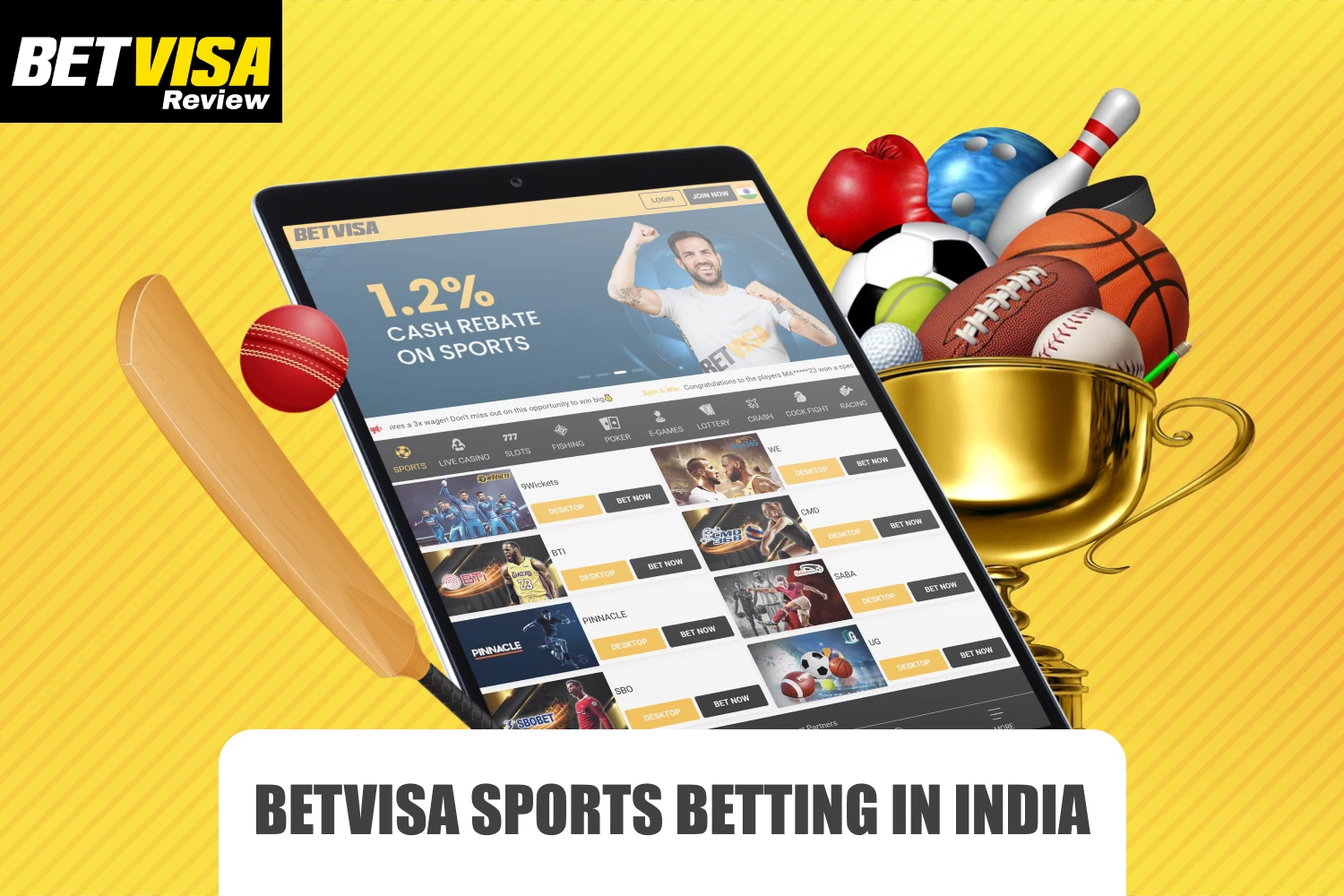 Betvisa offers a full range of betting options on tens of thousands of different events, among which players from India are sure to find something that interests them