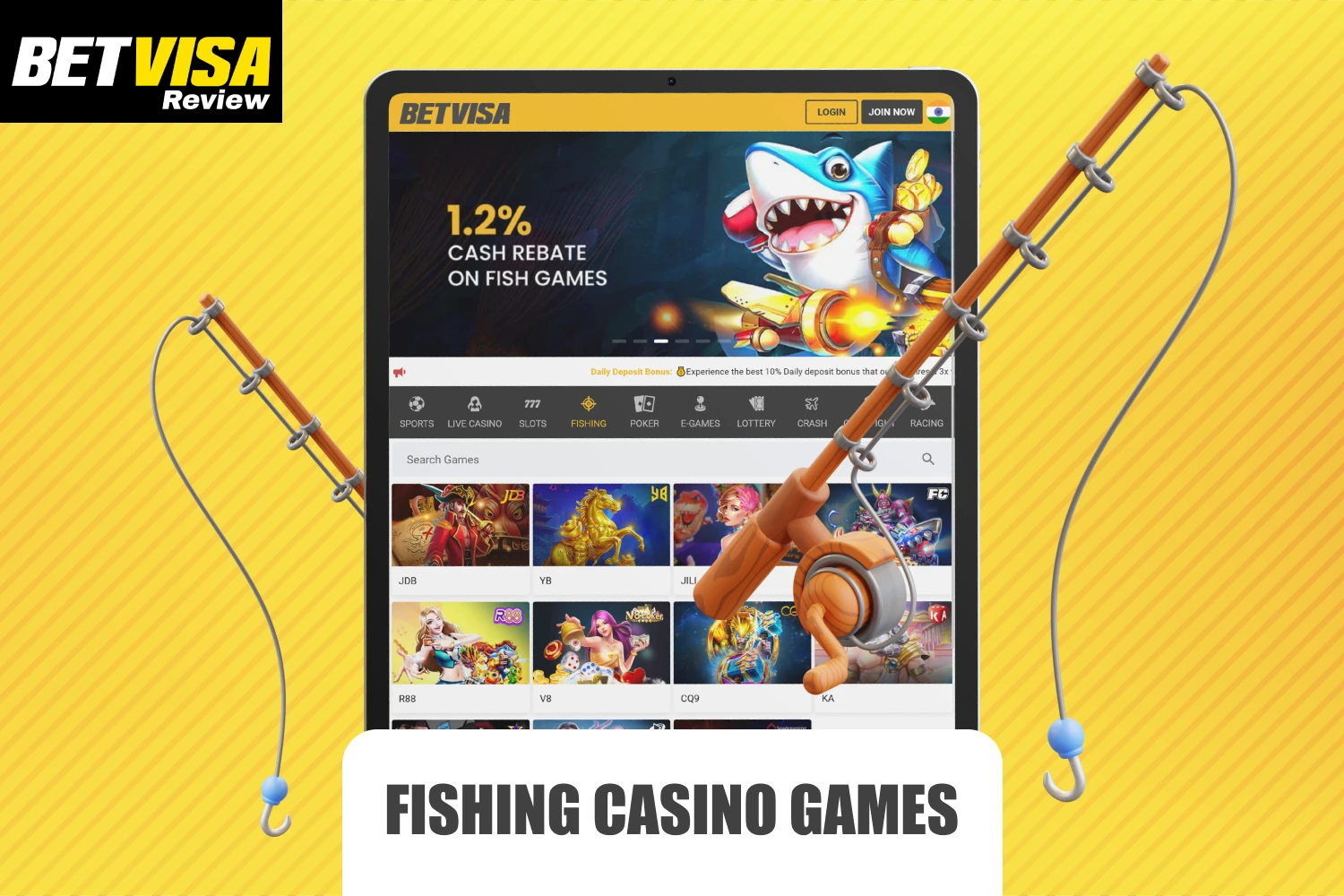 Fishing games at Betvisa combine the strategy and excitement of virtual fishing, which is why they are very popular among indies